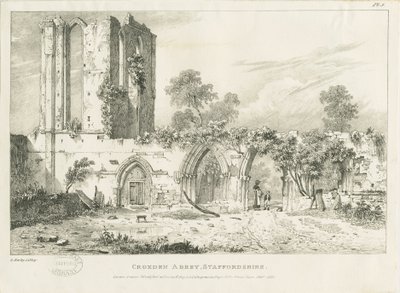 Abbazia di Croxden: incisione da William Carter