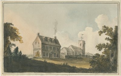Chiesa di Edingale: acquerello, c.1790 da William Carter
