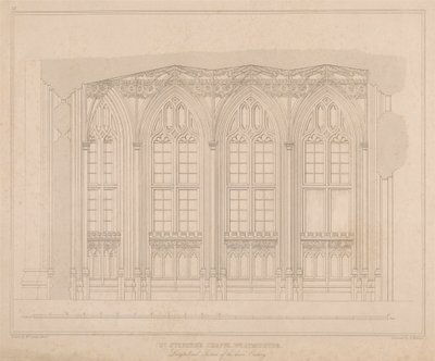 Cappella di San Stefano, Westminster - Sezione longitudinale dell