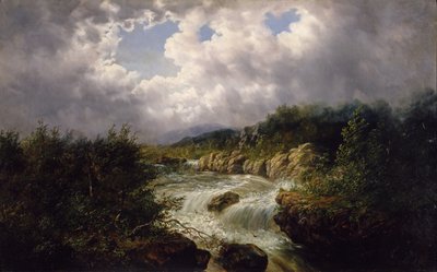 Le cascate di Tamahaka, Contea di Cherokee, Carolina del Nord, c.1860-70 (olio su tela) da William Charles Anthony Frerichs
