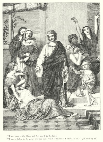 I giorni prosperi di Giobbe (incisione) da William Charles Thomas (after) Dobson