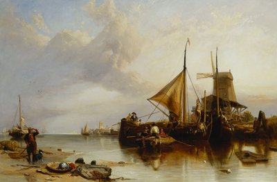 Una scena vicino a Monnikendam sullo Zuyder Zee da Clarkson Frederick Stanfield