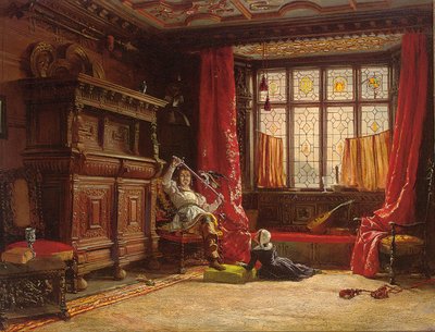 Un cavaliere in un interno oscurato, un uccello sulla sua spada da William Collingwood