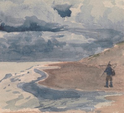 Paesaggio con uomo sulla spiaggia da William Collins