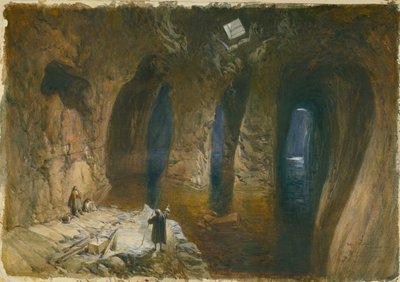 Bahr el Khabeer o la Grande Cisterna scavata nella roccia sotto il sito del Tempio di Salomone, 1870 da William Crimea Simpson