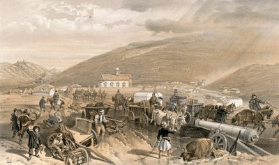 Difficoltà del commissariato, la strada da Balaklava a Sebastopoli, a Kadikoi, durante il maltempo da William Crimea Simpson