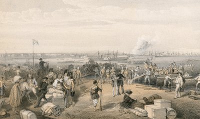 Sbarco della spedizione a Kertch e distruzione della Batteria di San Paolo da William Crimea Simpson