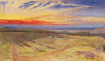 Tombe degli ufficiali nel forte su Cathcart Hill, 1854 (acquerello e bodycolour su grafite su carta) da William Crimea Simpson