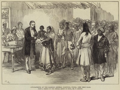 Pazienti esterni al Sassoon General Hospital, Poona da William Crimea Simpson