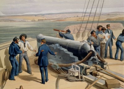 Sebastopoli dal Mare, tavola da The Seat of War in the East, pubblicato da Colnaghi and Co., 1856 (dettaglio) da William Crimea Simpson