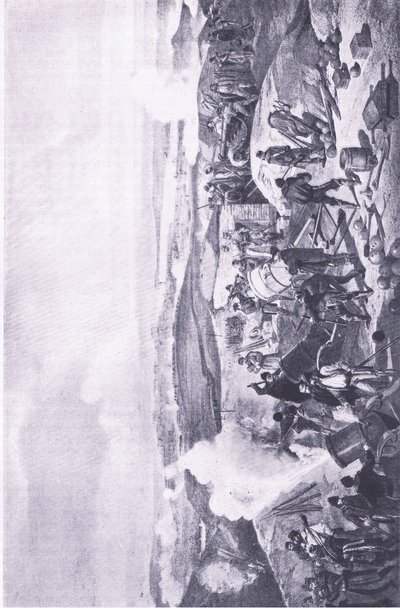 Sebastopoli: Una giornata calda sulle batterie, illustrazione da British Battles on Land and Sea, 1915 da William Crimea Simpson