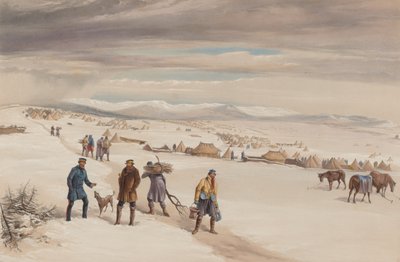 Il campo della Seconda Divisione, guardando a est. Gennaio 1855 da William Crimea Simpson