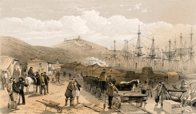 La ferrovia a Balaklava, vista verso sud da William Crimea Simpson