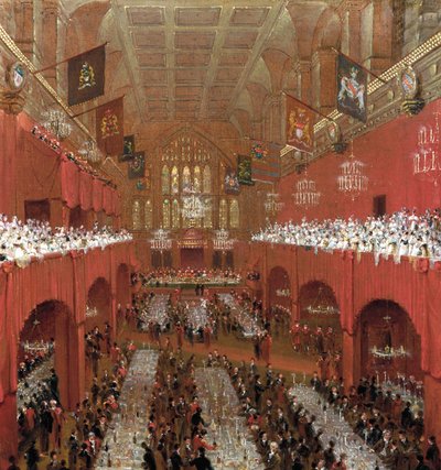 Banchetto alla Guildhall, Città di Londra, 1814 da William Daniell
