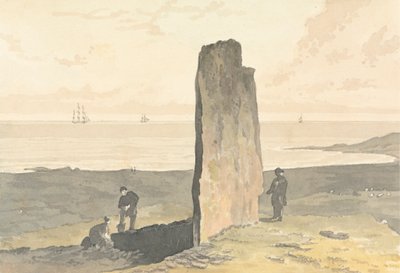 Pietra druidica a Strather, vicino a Barvas, Isola di Lewis da William Daniell