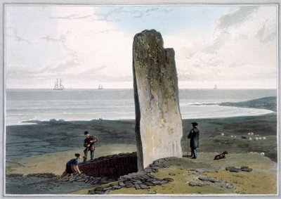 Pietra druidica a Strather vicino a Barvas, Isola di Lewis, Ebridi, Scozia da William Daniell