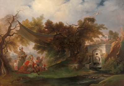 Paesaggio indiano con figure vicino a un ruscello [1985, Cormack, YCBA Concise Catalogue] da William Daniell