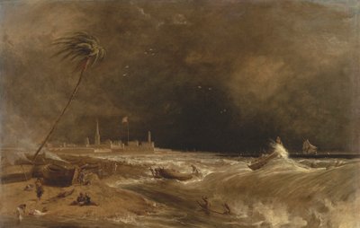 Madras, o Forte St. George, nella baia del Bengala -- Un temporale che passa da William Daniell