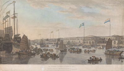 Le fattorie europee a Canton, in Cina da William Daniell