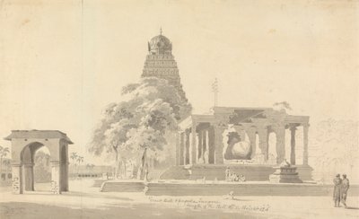 Il Grande Toro e la Pagoda a Tanjore da William Daniell
