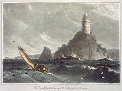 Il faro di Longships di Lands End, Cornovaglia, dal Volume I di 