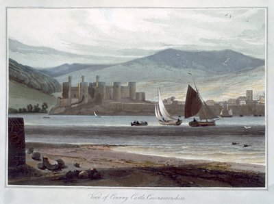 Veduta del castello di Conway, Caernarvonshire, Galles da William Daniell