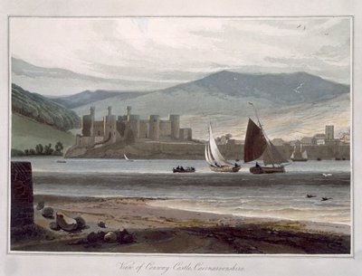 Veduta del castello di Conway, Caernarvonshire, da 