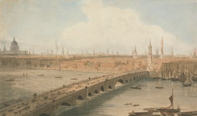 Veduta del London Bridge e della Cattedrale di St. Paul da William Daniell