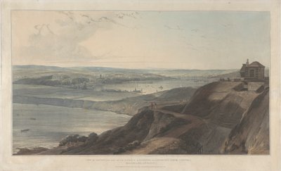Veduta della Città e Parte del Porto di Falmouth da Pendennis Castel, Cornovaglia da William Daniell