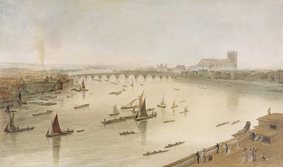 Ponte di Westminster da Somerset House, 1805 da William Daniell