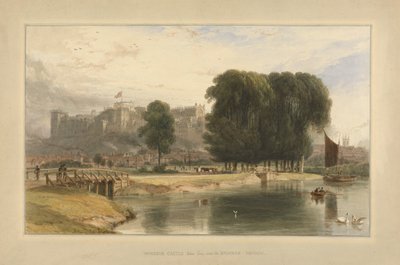 Castello di Windsor, vicino a Brocas Meadows, 1827 da William Daniell
