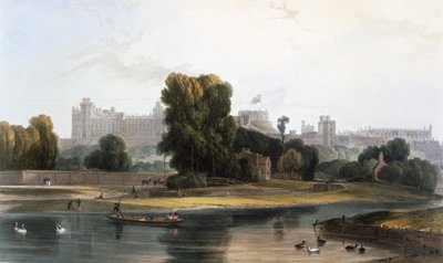 Castello di Windsor dal fiume Tamigi a Eton da William Daniell