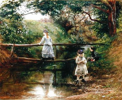 Sul Tyne vicino a Ormiston - Bambini che raccolgono fiori selvatici da William Darling McKay