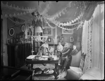 Interno della residenza del Sig. e della Sig.ra William Mill Butler, decorata per Natale, 4 gennaio 1917 da William Davis Hassler