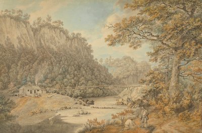 Una Scena nel Derbyshire; Opere Industriali che Attraversano un Fiume da William Day
