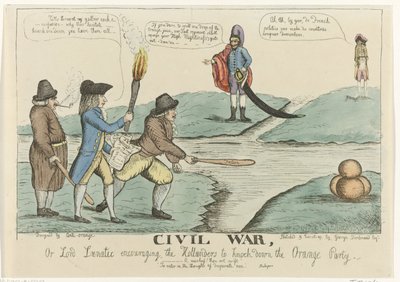 Caricatura inglese sui conflitti civili olandesi, 1787 da William Dent
