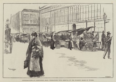 Venditori ambulanti in Farringdon Road, minacciati di rimozione dal Consiglio di Holborn da William Douglas Almond