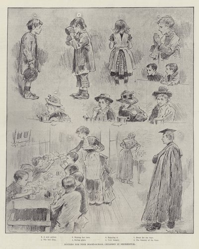 Cene per bambini poveri delle scuole pubbliche a Shoreditch da William Douglas Almond