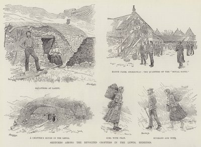 Schizzi tra i Crofters Rivoltosi nelle Ebridi di Lewis da William Douglas Almond