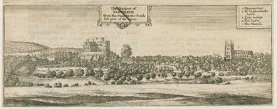 Tamworth - Panorama: incisione, nd [XVII secolo] da William Dugdale