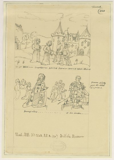 Chiesa di Tamworth - Vetro della finestra: tracciato a inchiostro, nd [?XVII sec] da William Dugdale