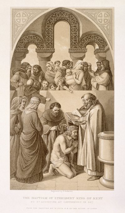 Il battesimo del re Etelberto (c.552-616) del Kent da parte di Sant