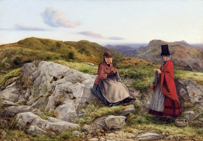 Paesaggio gallese con due donne che lavorano a maglia da William Dyce