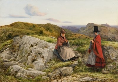 Paesaggio gallese con due donne che lavorano a maglia, 1860 da William Dyce