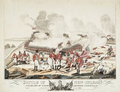 Battaglia di New Orleans e morte del Maggiore Generale Packenham da William Edward (after) West