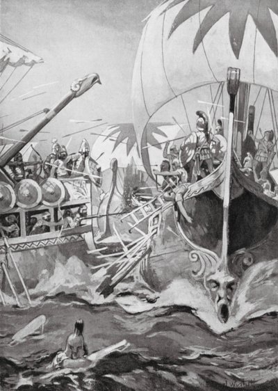 La sconfitta di una flotta ionica da William Edward (after) Wigfull