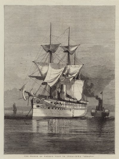 La visita del Principe di Galles in India, HMS Serapis da William Edward Atkins