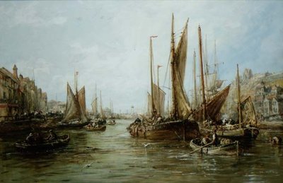 Banchina con barche da pesca da William Edward Webb
