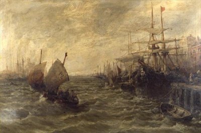 Giornata ventosa, Porto di Peel, Isola di Man da William Edward Webb
