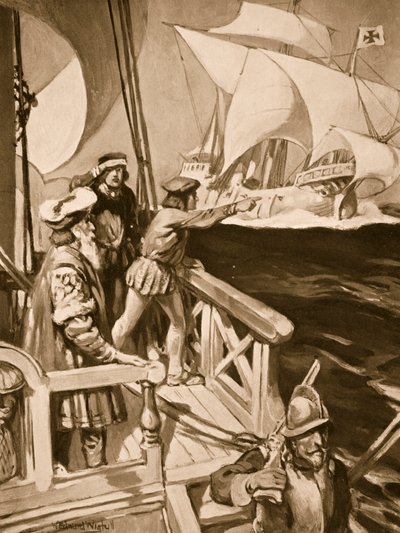 Vasco Da Gama che doppia il Capo di Buona Speranza da William Edward Wigfull